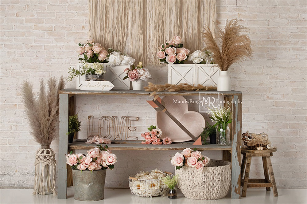 Kate Boho Valentine's Day/Spring Backdrop Designed by Mandy Ringe Photography