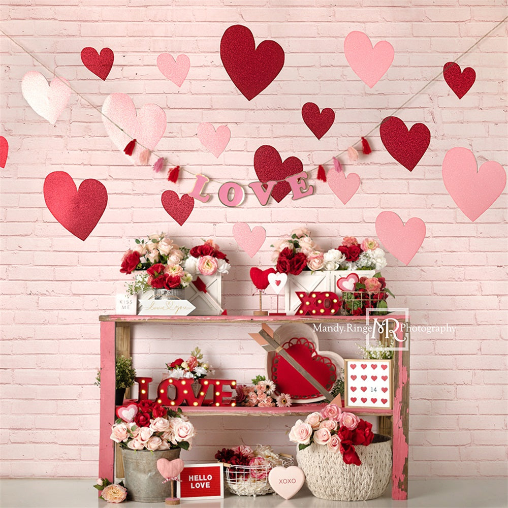 Kate Valentine's Day Love Heart Backdrop Designed by Mandy Ringe Photography