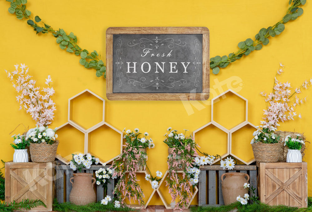 Kate Honeycomb Yellow Spring Backdrop Designed by Emetselch