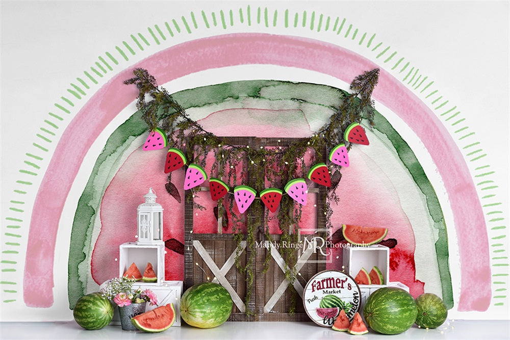 Kate Summer Watermelon Backdrop Designed by Mandy Ringe Photography