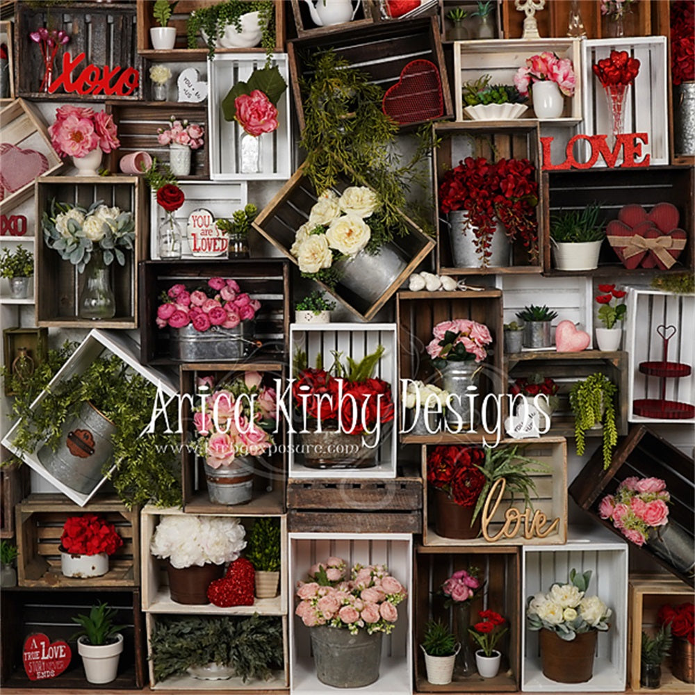 Kate Valentine Floral Crate Backdrop designed by Arica Kirby