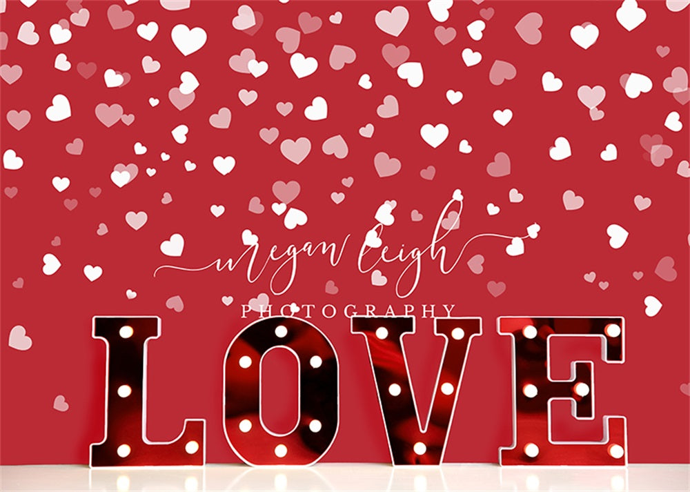 Kate Valentine Red Love Hearts Backdrop Designed by Megan Leigh Photography -UK