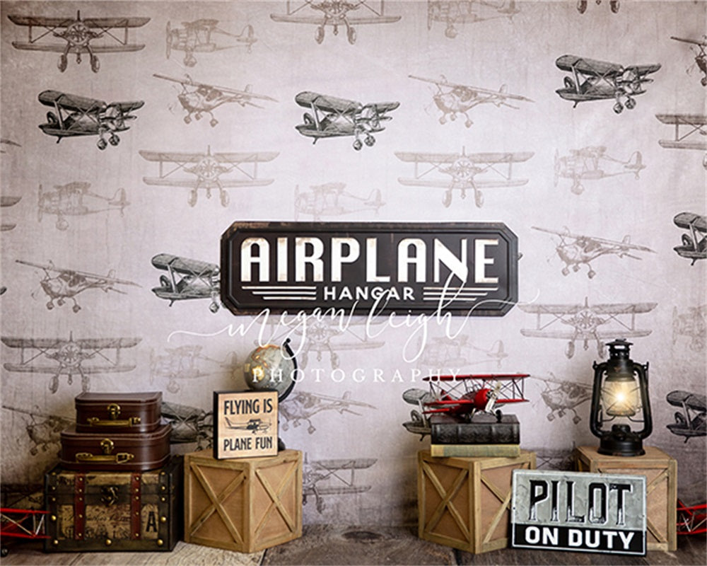 Kate Air Plane Hanger Backdrop Designed by Megan Leigh Photography