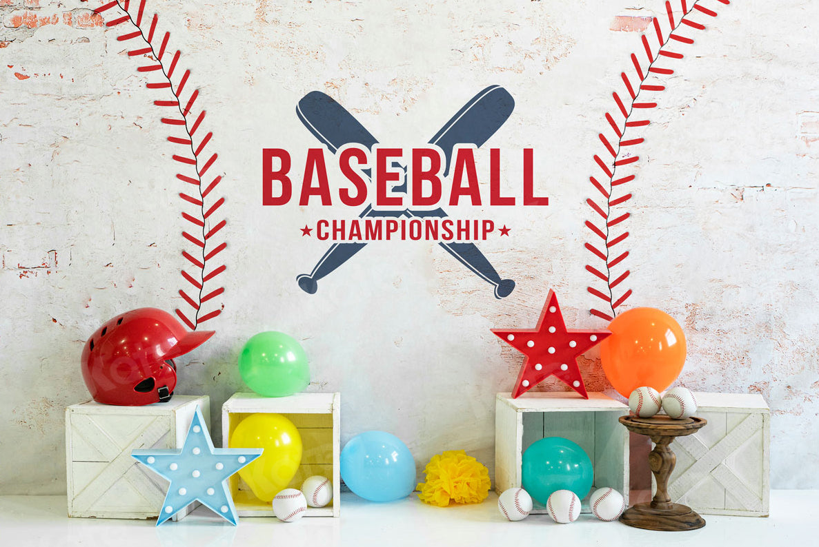 Kate Sport Baseball Style Cake Smash Backdrop for Photography