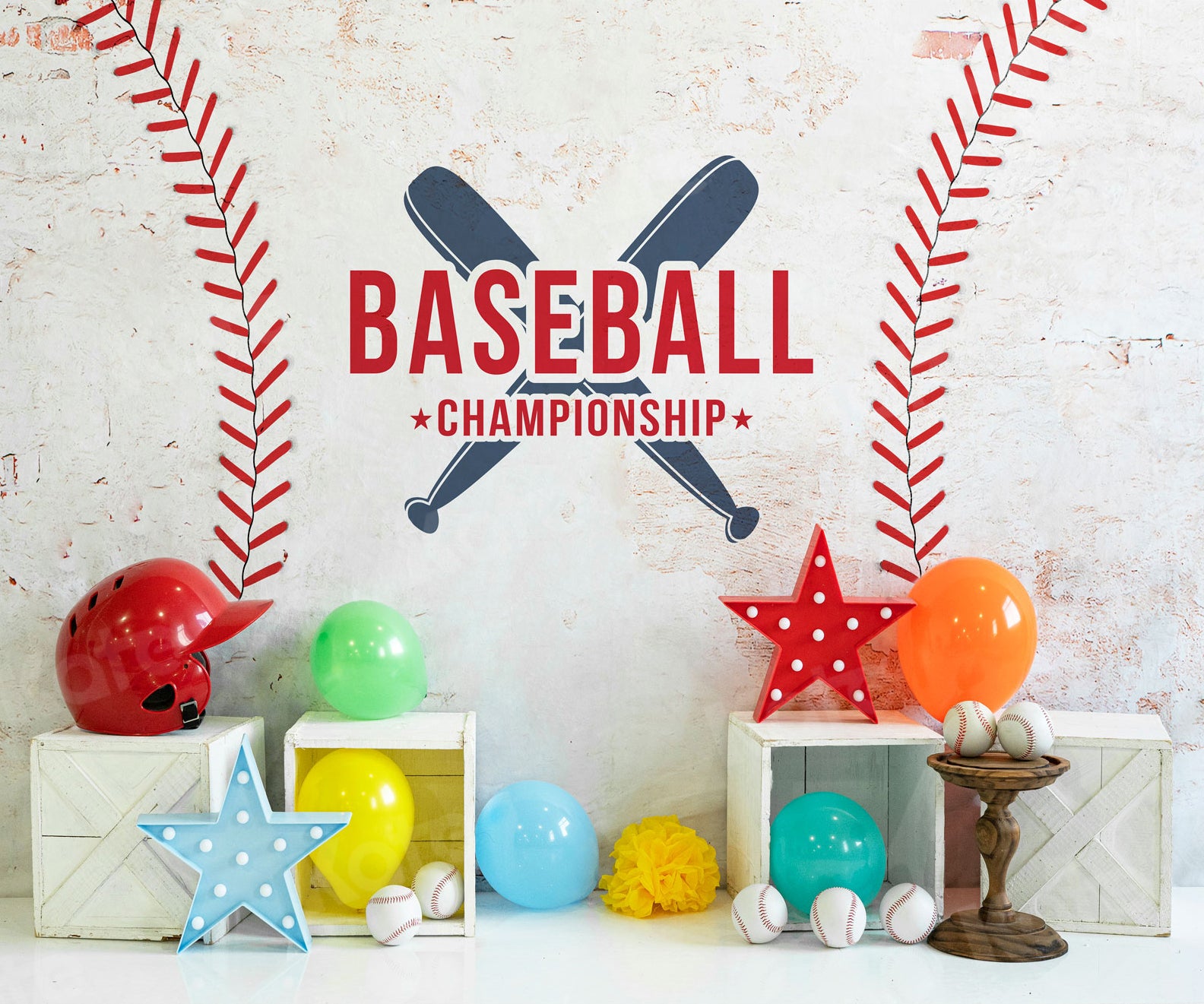 Kate Sport Baseball Style Cake Smash Backdrop for Photography