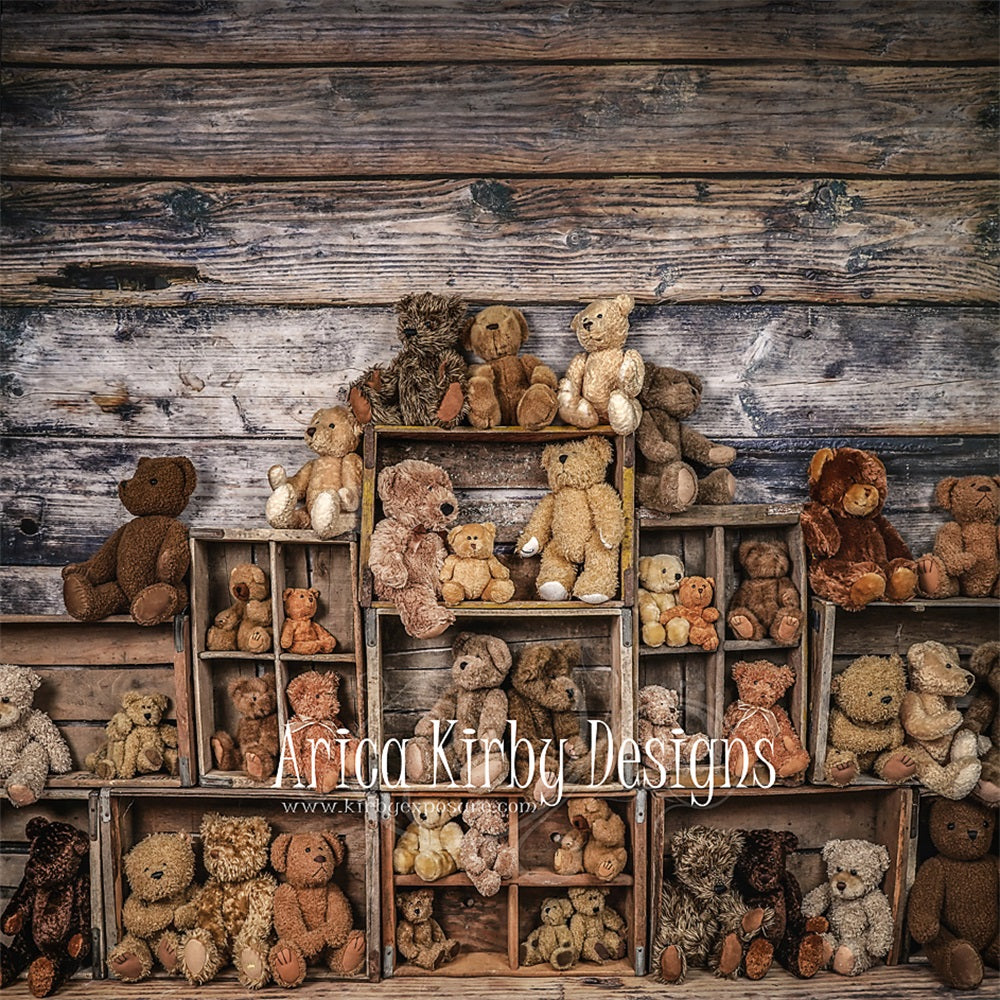 Kate Bear Crates Cake Smash Children Backdrop designed by Arica Kirby