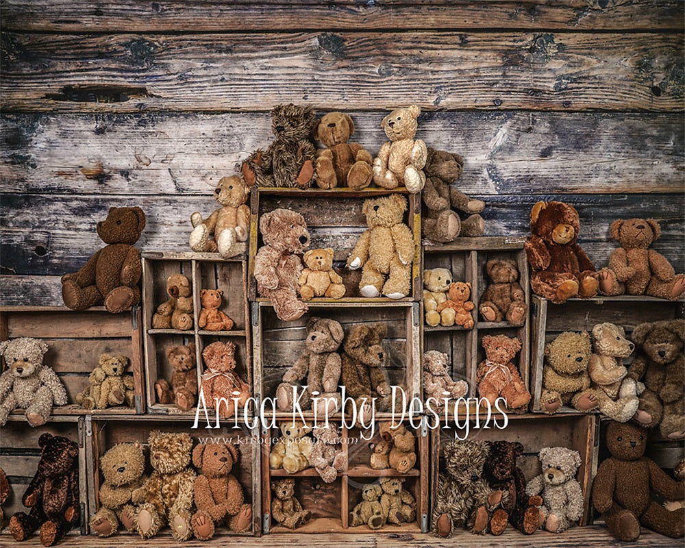 Kate Bear Crates Cake Smash Children Backdrop designed by Arica Kirby