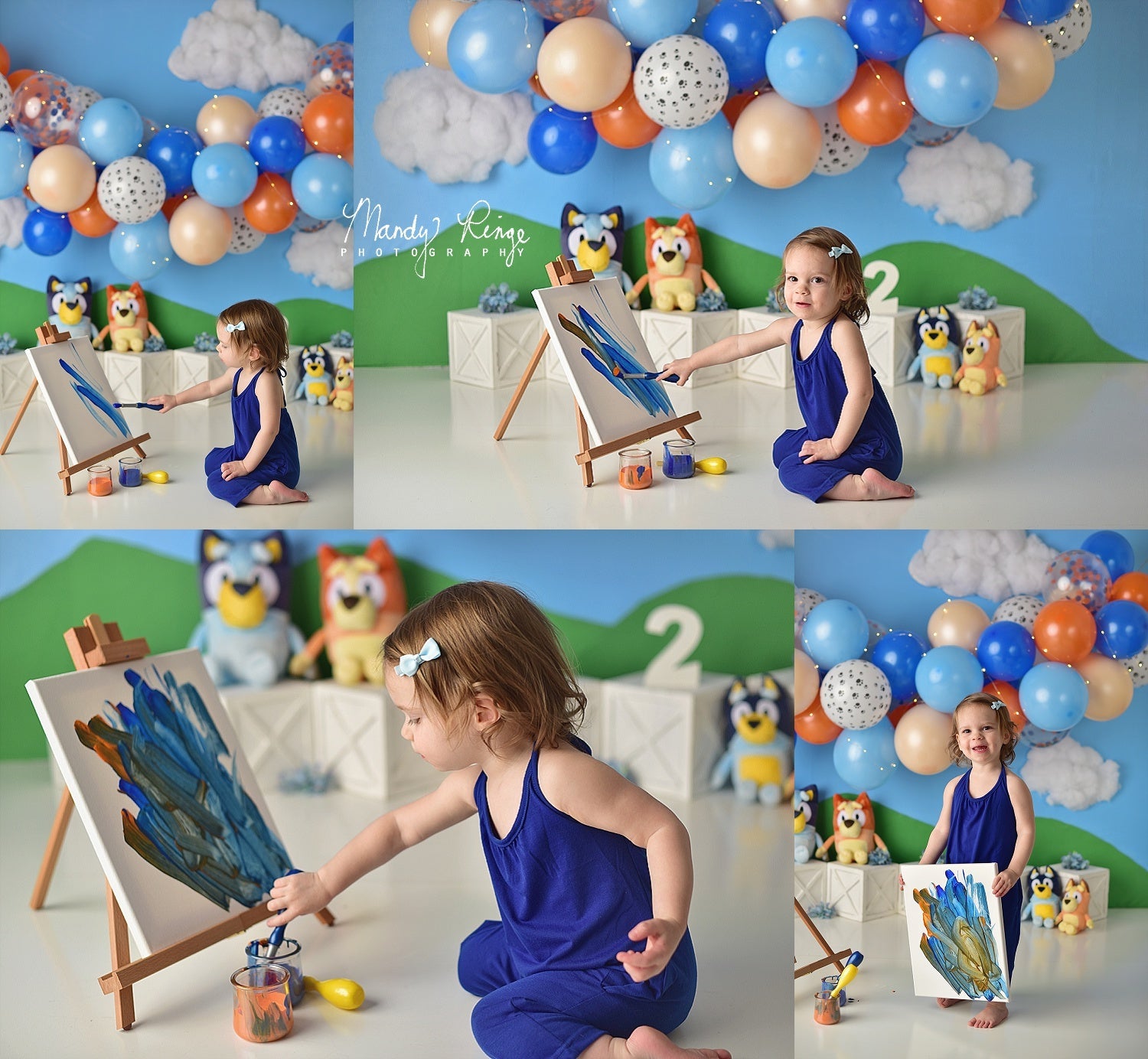 Kate Blue Dog Birthday Children Backdrop Designed by Mandy Ringe Photography