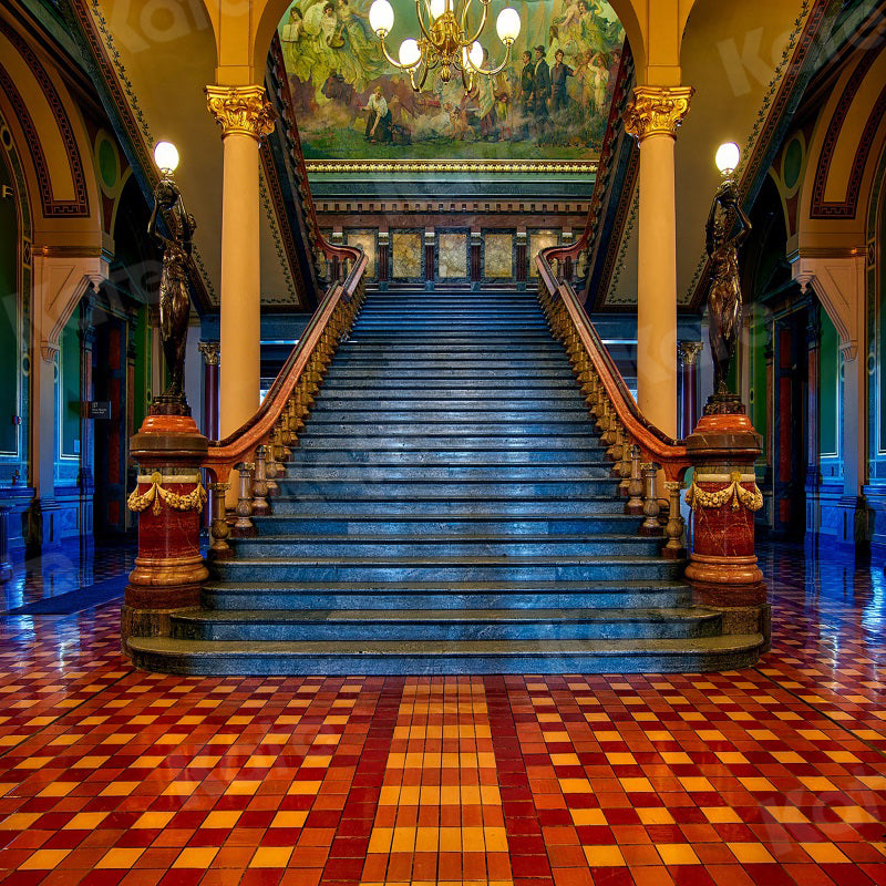 Kate Classical Grand Staircase Building Backdrop for Photography