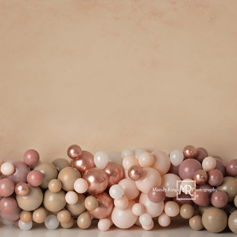 Kate Boho Balloons Matte Beige Backdrop Designed by Mandy Ringe Photography