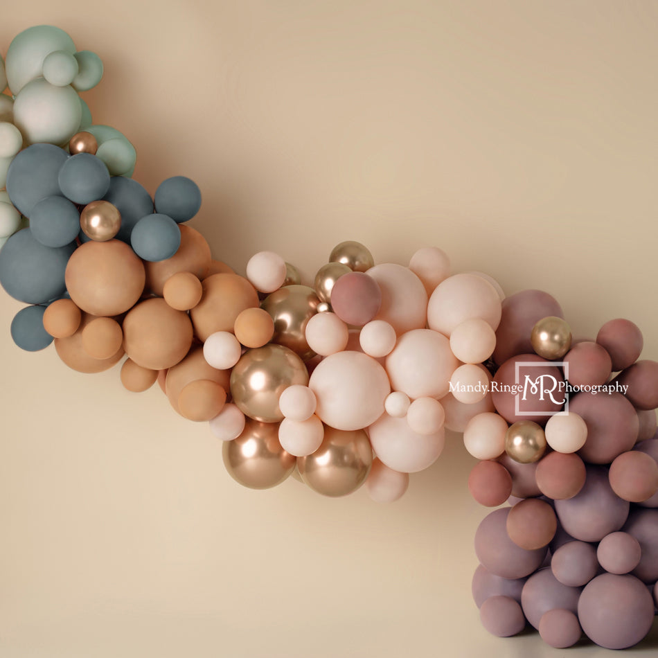 Kate Boho Balloon Garland Rainbow Backdrop Designed by Mandy Ringe Photography