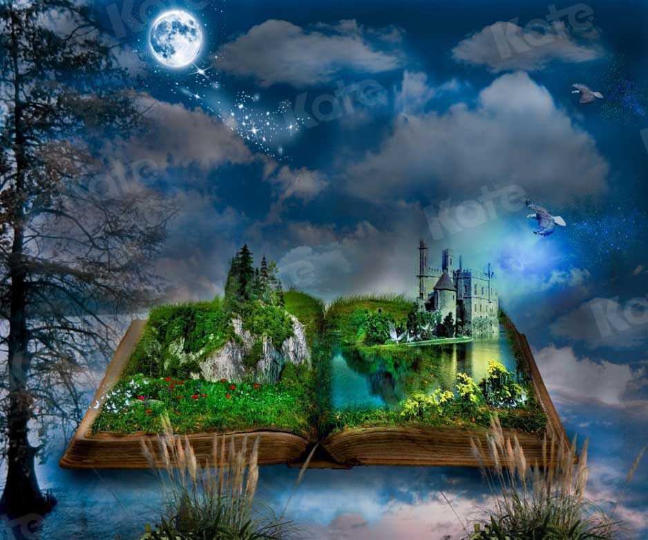 Kate Magic Book Fairytale Moonlight Backdrop for Photography -UK