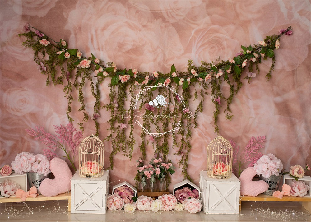 Kate Spring/Mother's day Pink Floral Backdrop Designed by Jenna Onyia