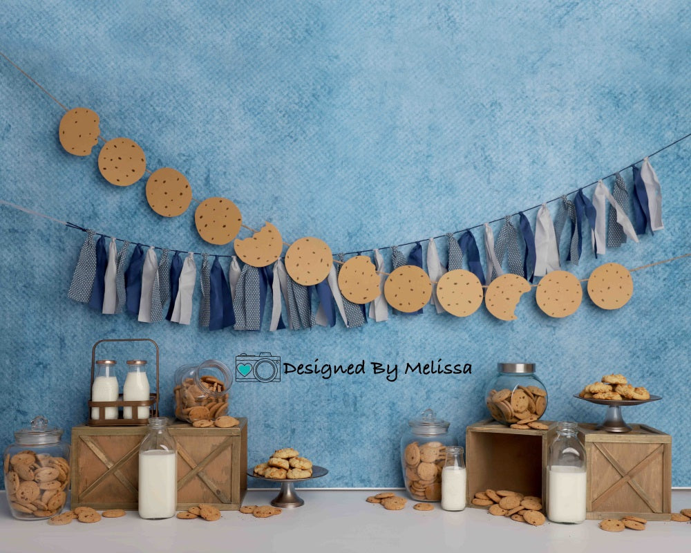 Kate Milk Cookies Blue Cake Smash Backdrop Designed by Melissa King