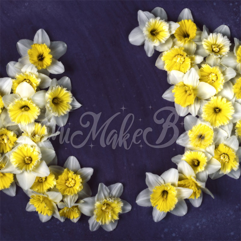 Kate Fine Art Floral Daffodils Maternity Backdrop Designed by Mini MakeBelieve