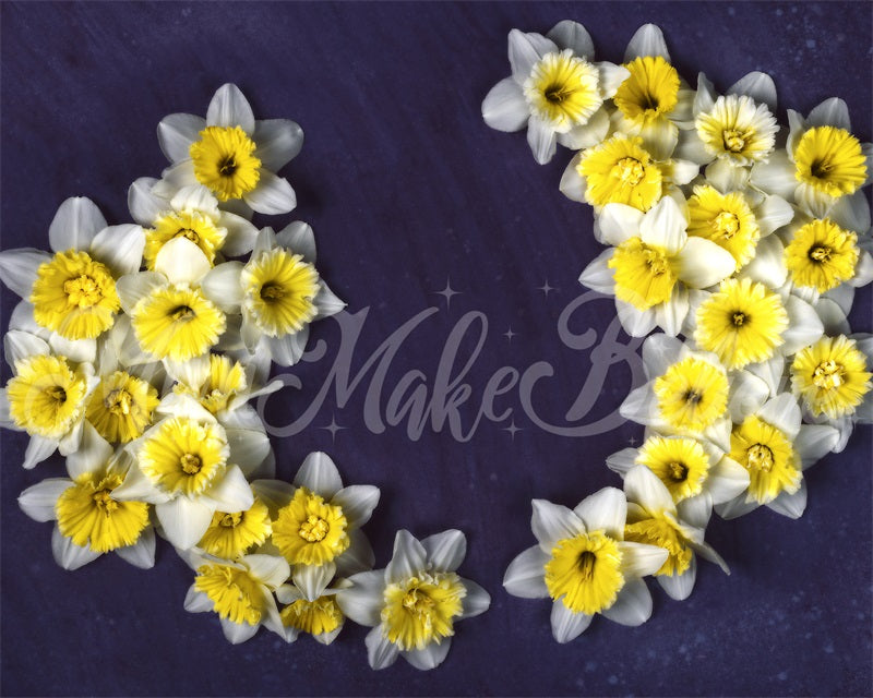 Kate Fine Art Floral Daffodils Maternity Backdrop Designed by Mini MakeBelieve