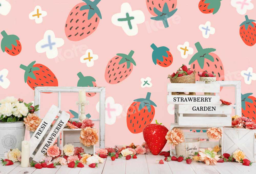 Kate Summer Strawberry Pink Backdrop Designed by Emetselch