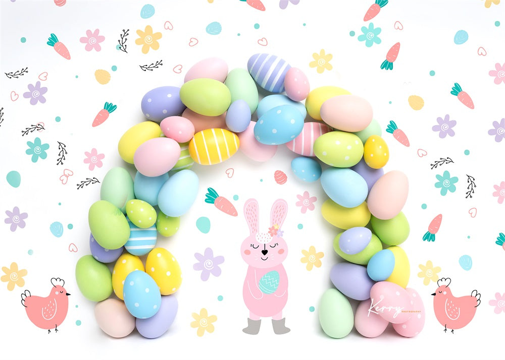 Kate Easter Bunny Egg Rainbow Garland Backdrop Designed by Kerry Anderson