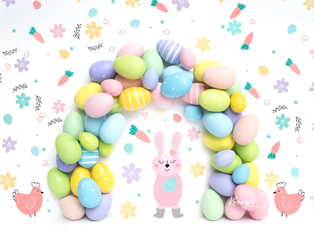 Kate Easter Bunny Egg Rainbow Garland Backdrop Designed by Kerry Anderson