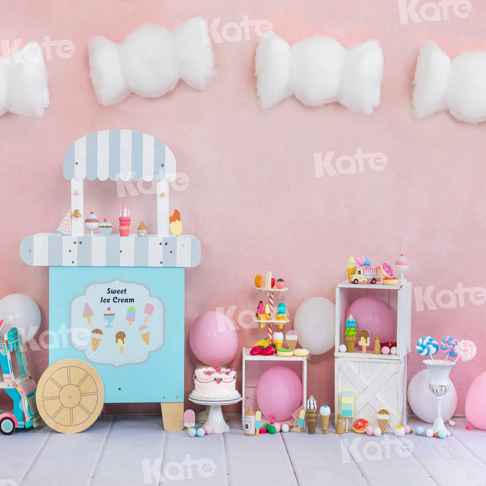 Kate Summer Ice Cream Cake Smash Backdrop Designed by Emetselch -UK