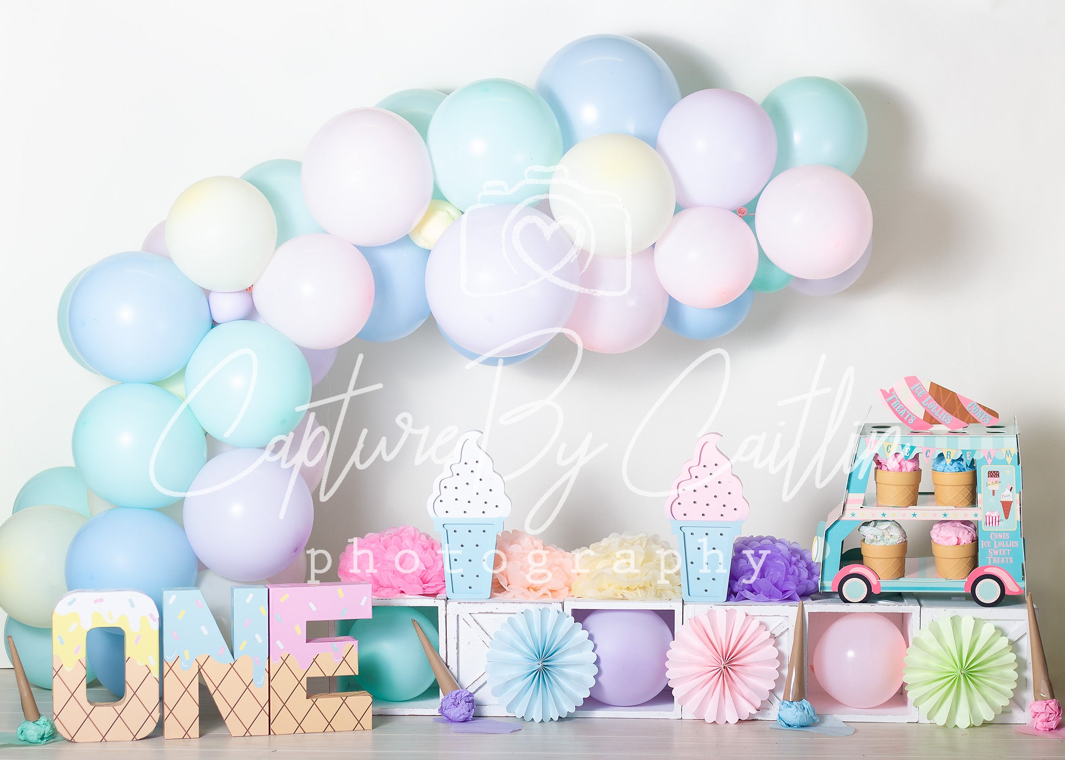 Kate Summer Pastel Ice Cream Backdrop Designed by Caitlin Lynch