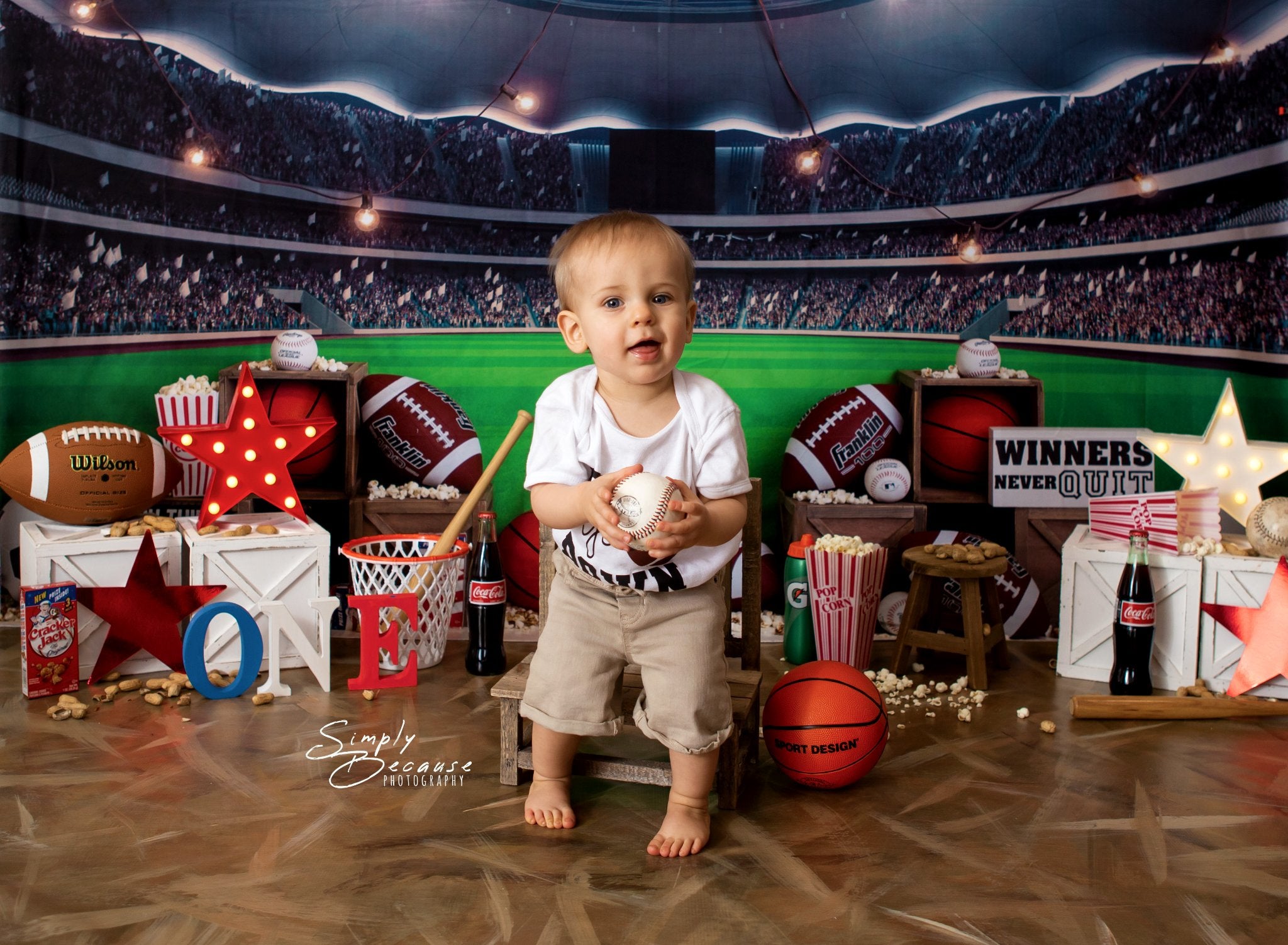 Kate Sports Stadium Popcorn Backdrop Designed by Megan Leigh Photography -UK
