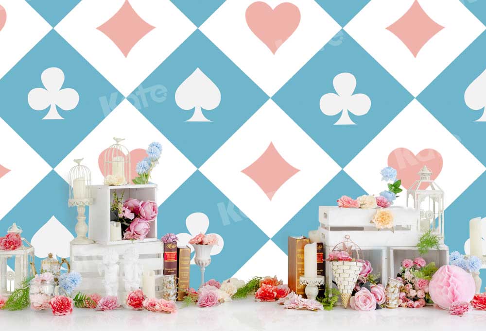 Kate Spring Cake Smash Flower Playing Card Backdrop  Designed by Emetselch