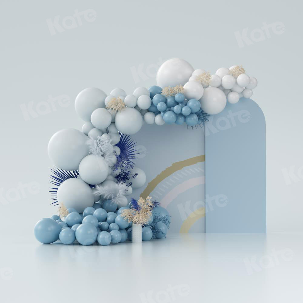 Kate Blue Boho Balloons Backdrop Designed by Uta Mueller Photography -UK