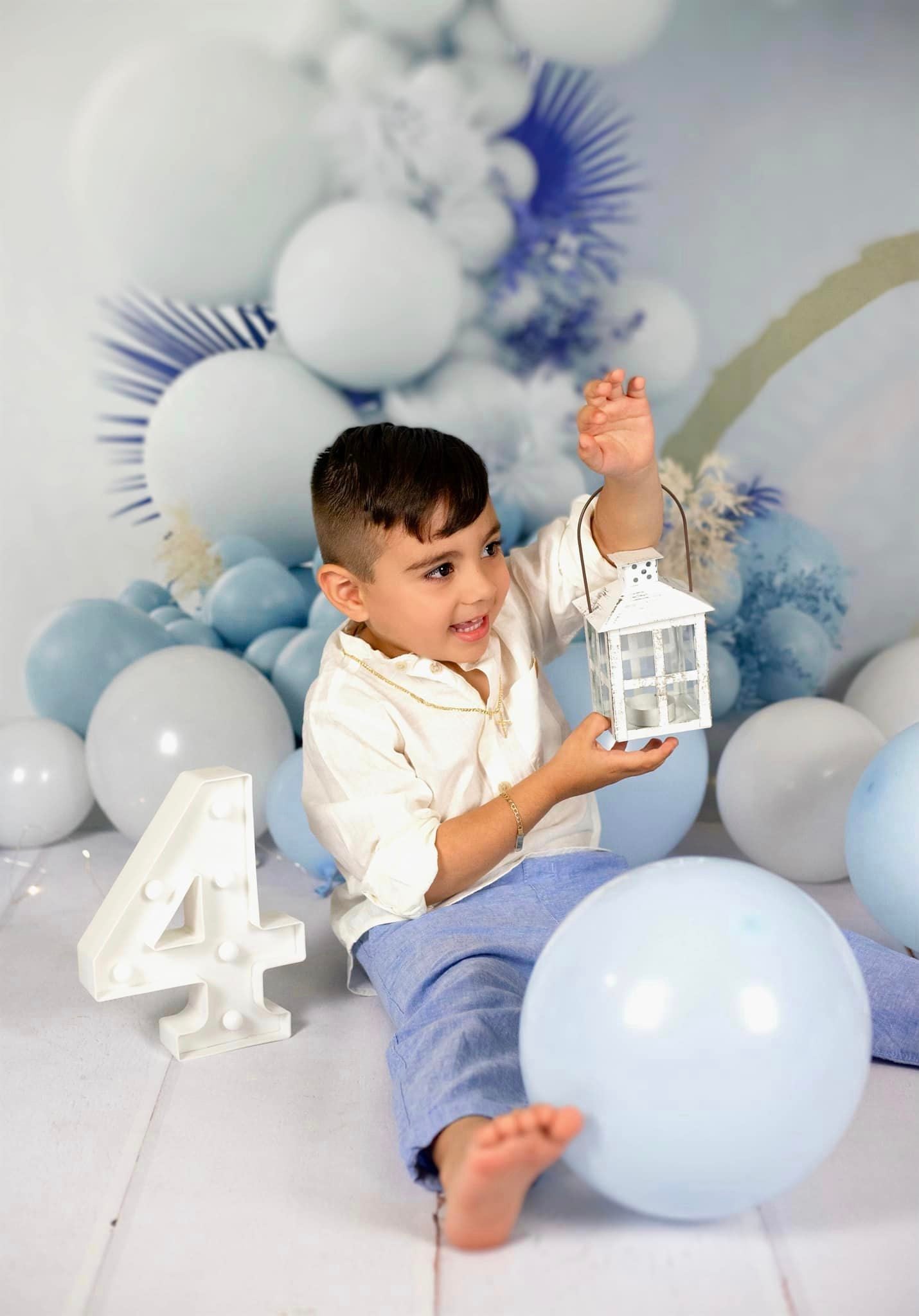Kate Blue Boho Balloons Backdrop Designed by Uta Mueller Photography -UK