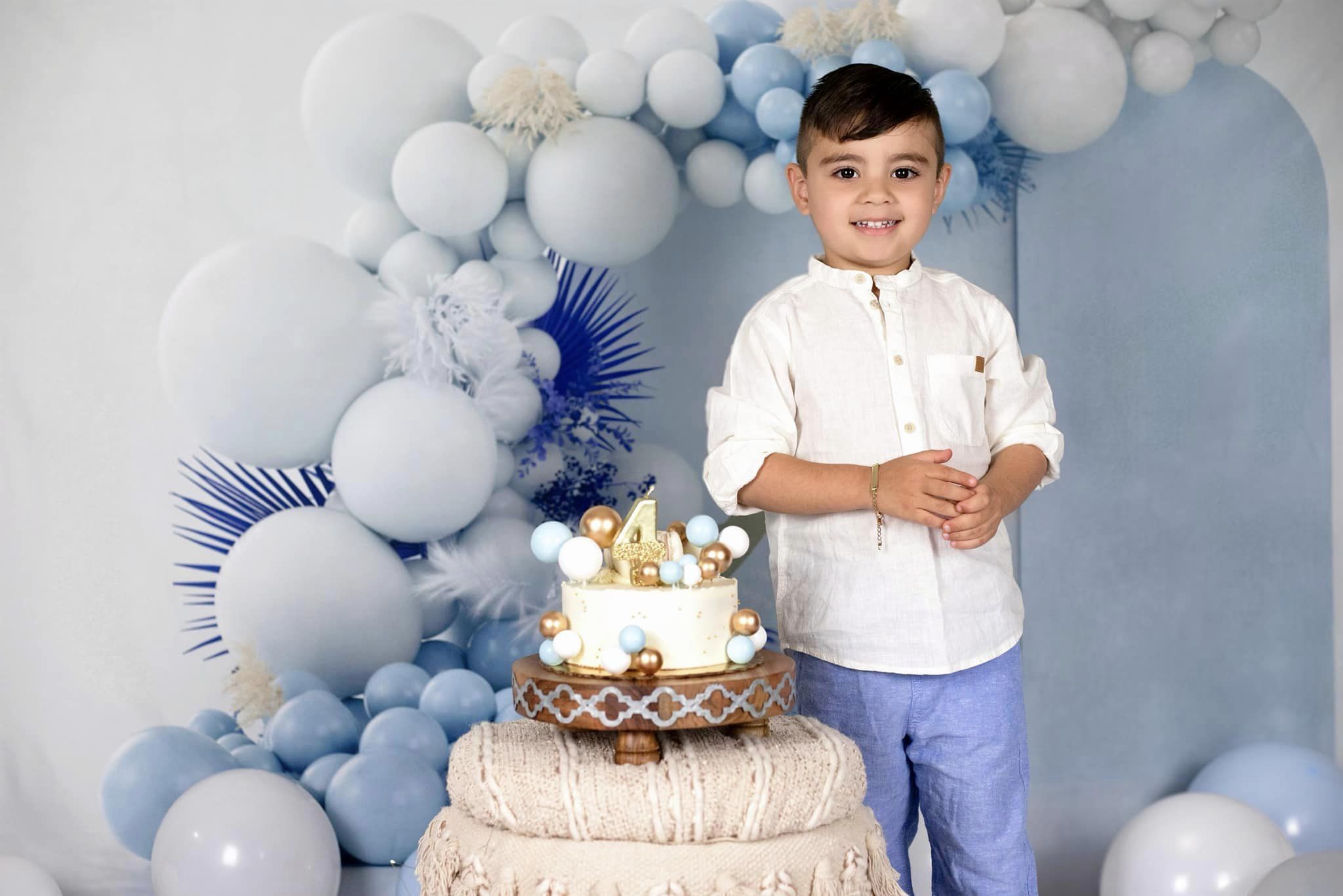 Kate Blue Boho Balloons Backdrop Designed by Uta Mueller Photography -UK
