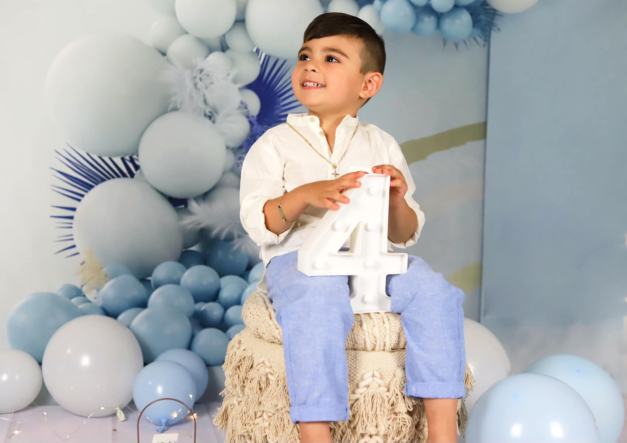 Kate Blue Boho Balloons Backdrop Designed by Uta Mueller Photography -UK