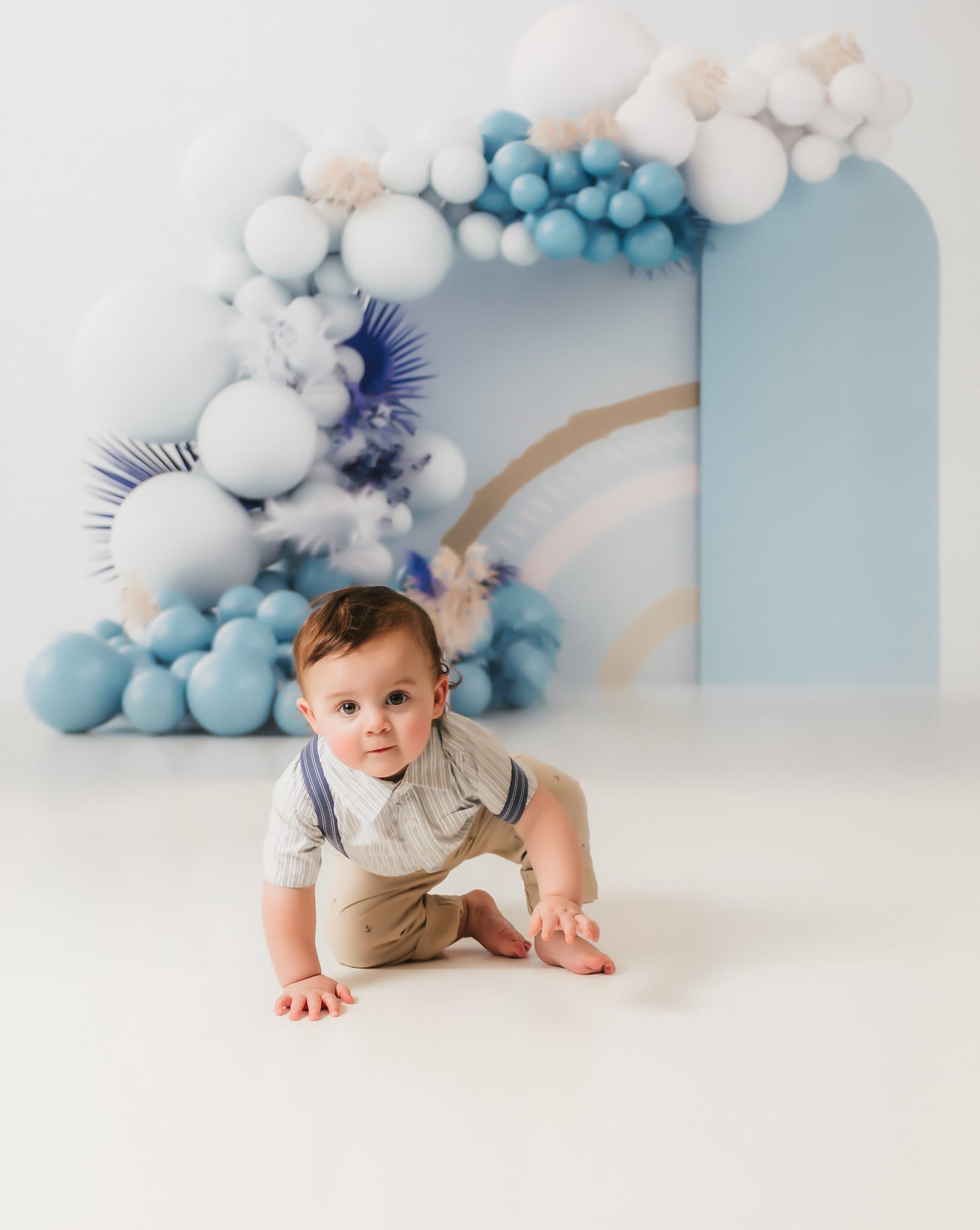 Kate Blue Boho Balloons Backdrop Designed by Uta Mueller Photography -UK