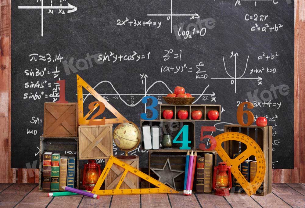Kate Back to School Math Blackboard Backdrop Designed by Emetselch -UK