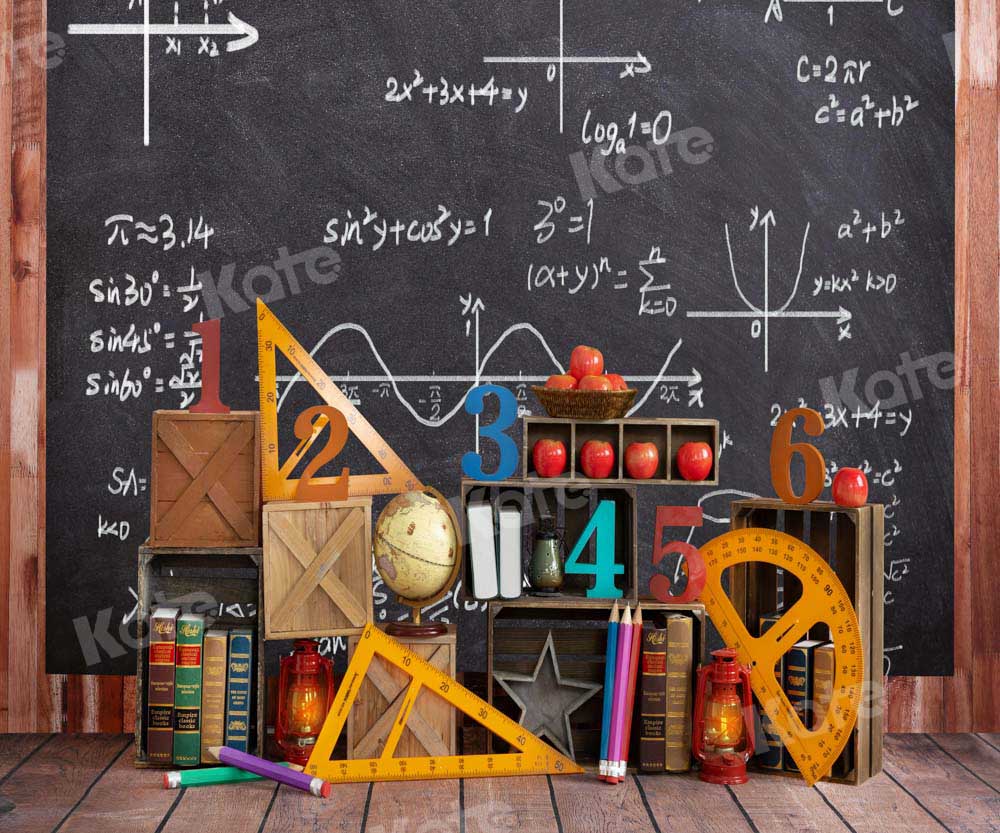 Kate Back to School Math Blackboard Backdrop Designed by Emetselch -UK