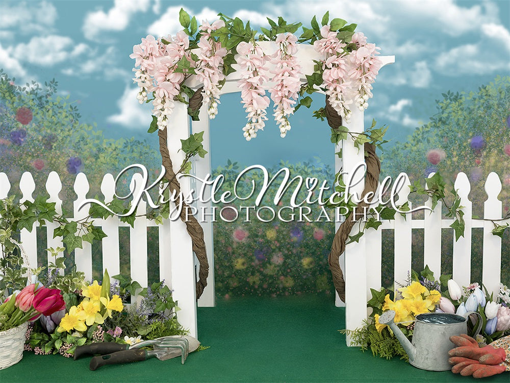 Kate Spring/Wedding Gardening Flowers Backdrop Designed By Krystle Mitchell Photography