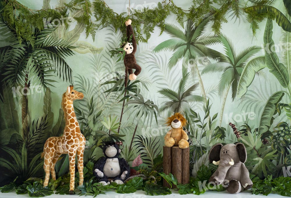 Kate Cake Smash Jungle Animals Backdrop Designed by Emetselch