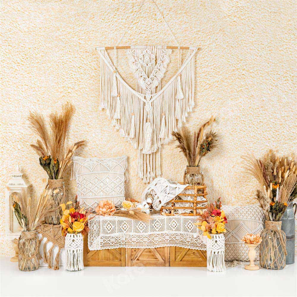 Kate Autumn Boho Wall Pillow Backdrop Designed by Emetselch -UK