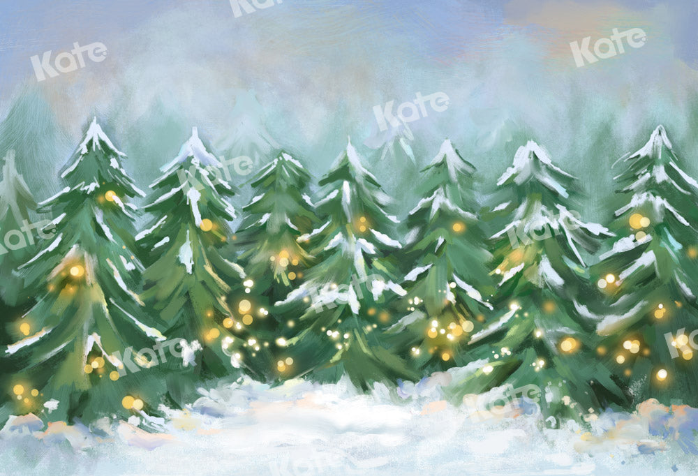 Kate Christmas Tree Snow Winter Backdrop Designed by GQ