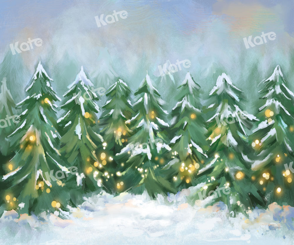 Kate Christmas Tree Snow Winter Backdrop Designed by GQ