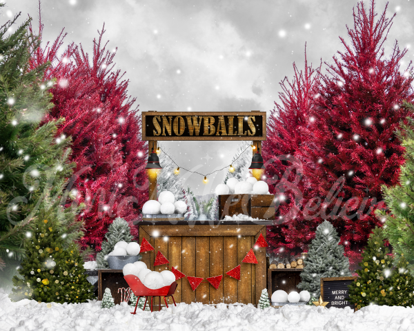 Kate Winter Snowball Stand Backdrop Designed by Mini MakeBelieve