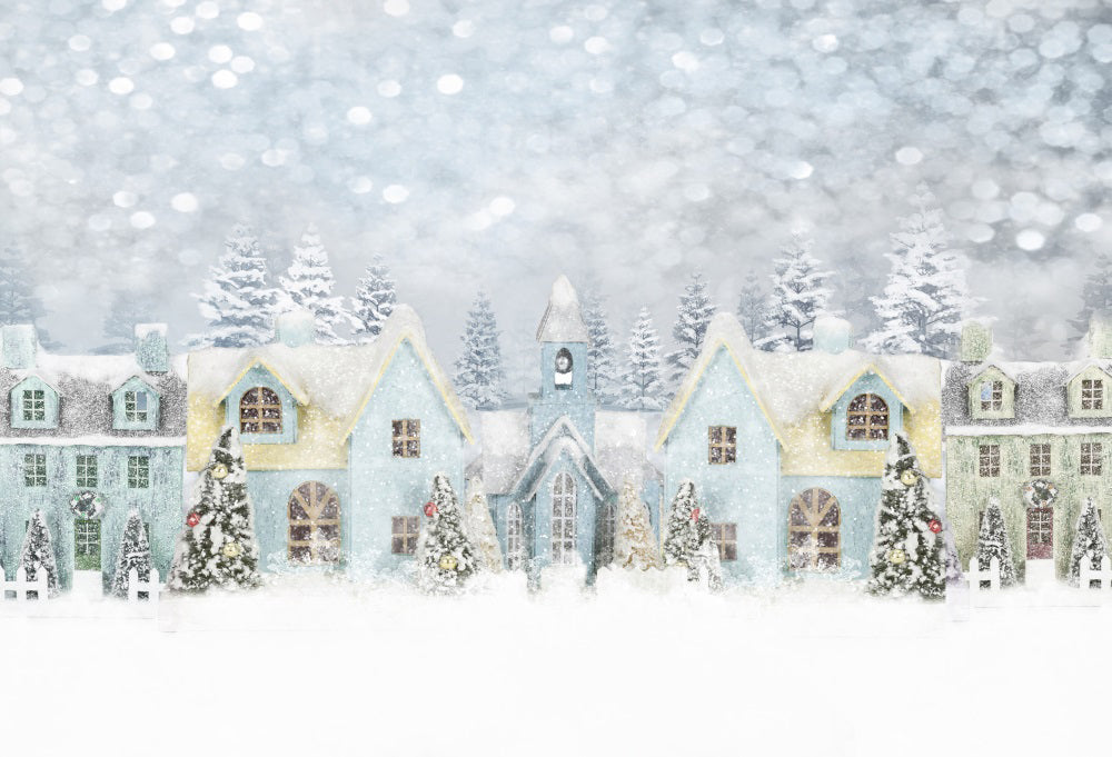 Kate Christmas Winter Snowy House Backdrop for Photography -UK