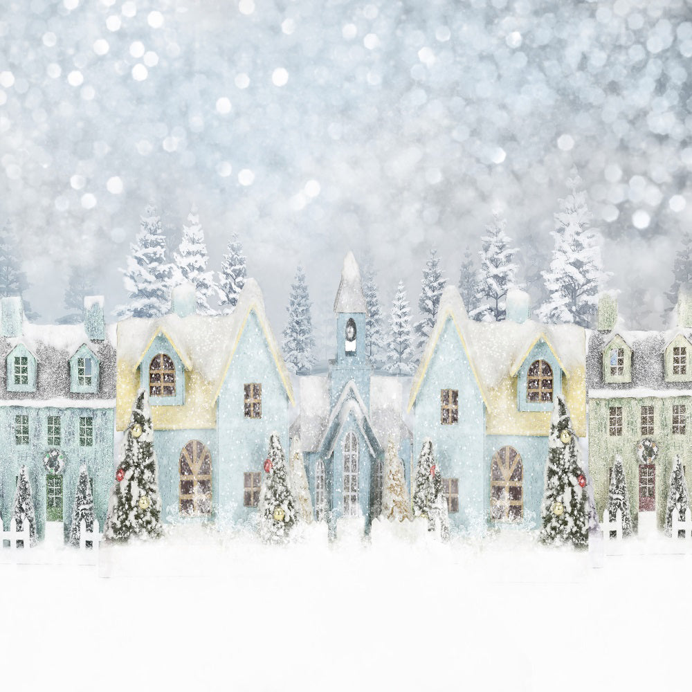 Kate Christmas Winter Snowy House Backdrop for Photography -UK