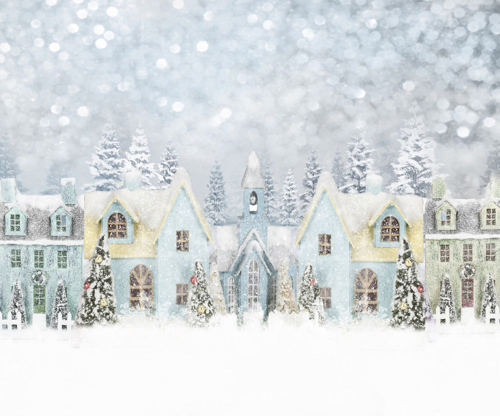 Kate Christmas Winter Snowy House Backdrop for Photography -UK