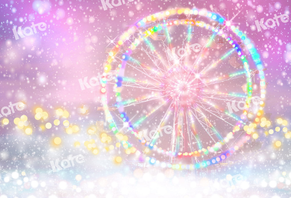 Kate Pink Bokeh Fantasy Ferris Wheel Backdrop Designed by GQ