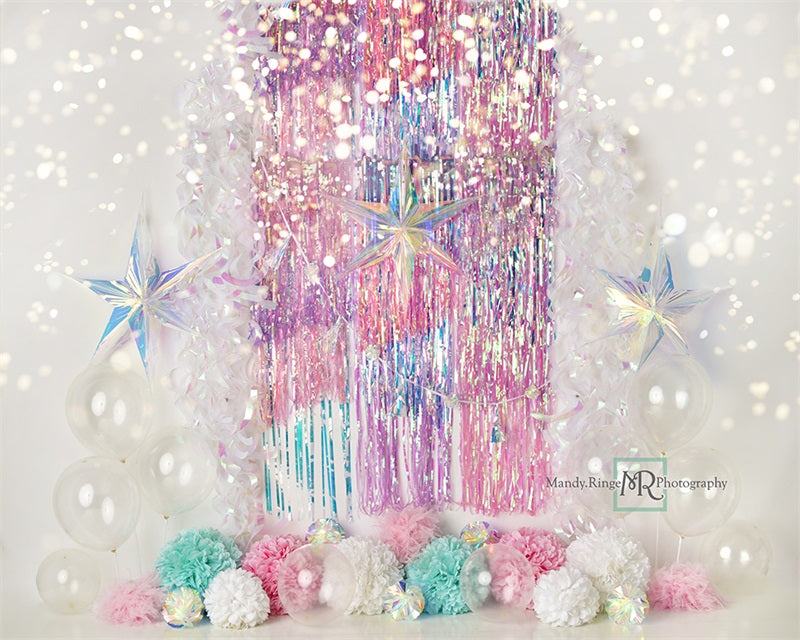 Kate Iridescent Rainbow Sparkle Backdrop Designed by Mandy Ringe Photography