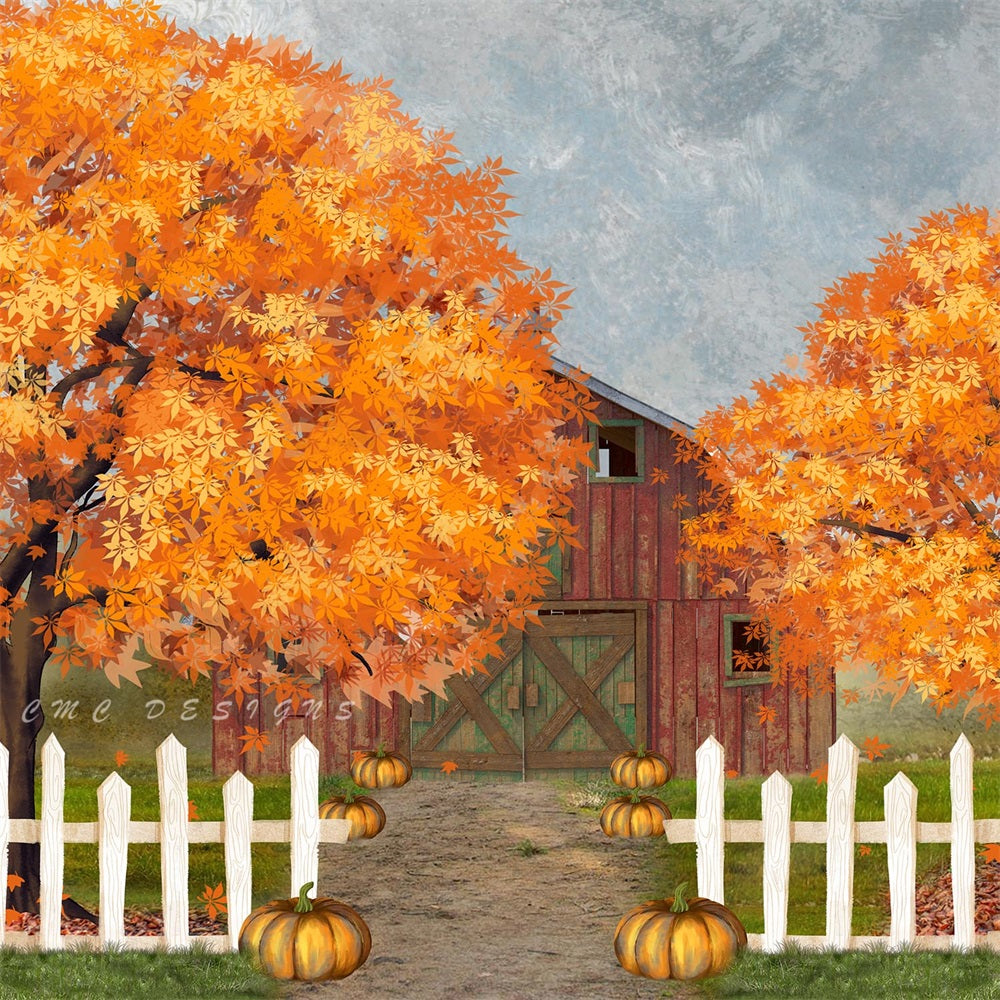 Kate Autumn Pumpkin Barn Backdrop Designed By Candice Compton