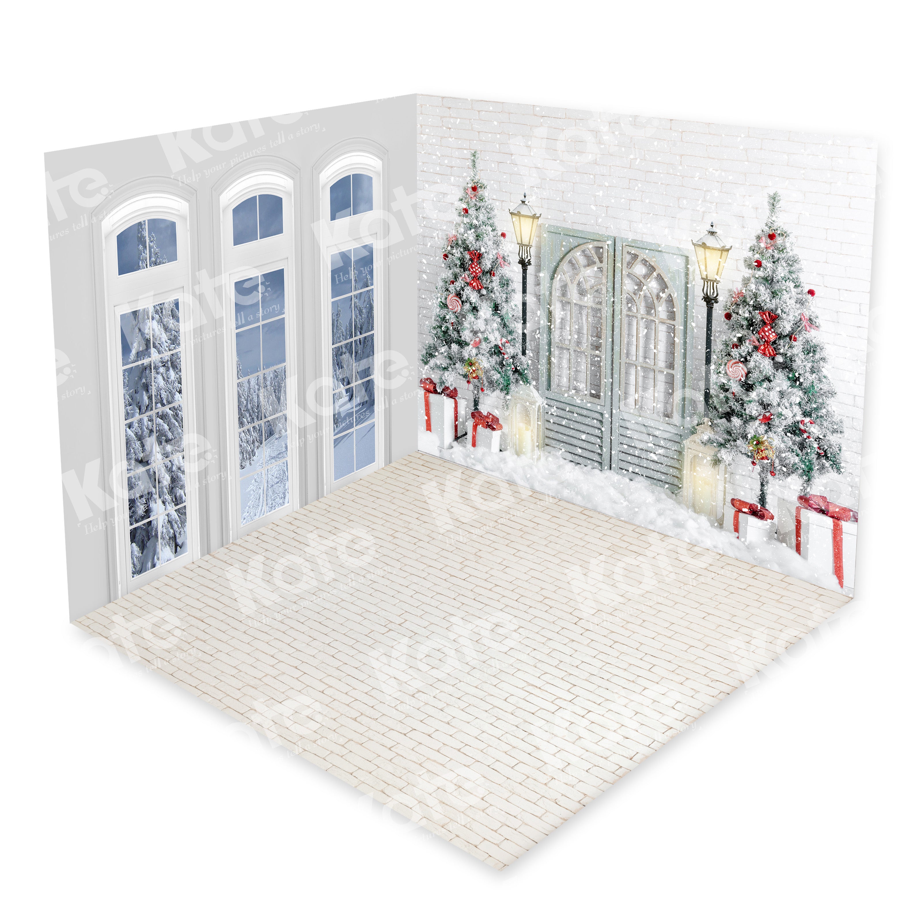 Kate Christmas White Window Tree Room Set