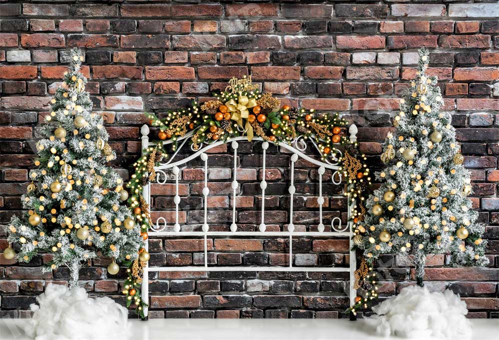 Kate Christmas Headboard Brick Wall Backdrop Designed by Emetselch