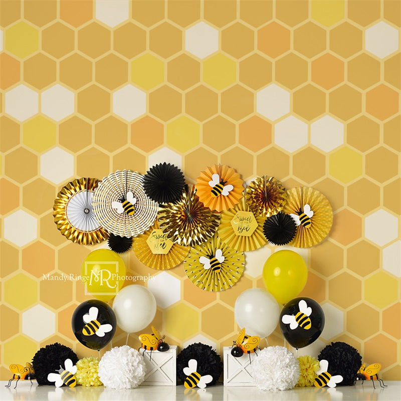 Kate Sweet Bee Children Cake Smash Backdrop Designed by Mandy Ringe Photography