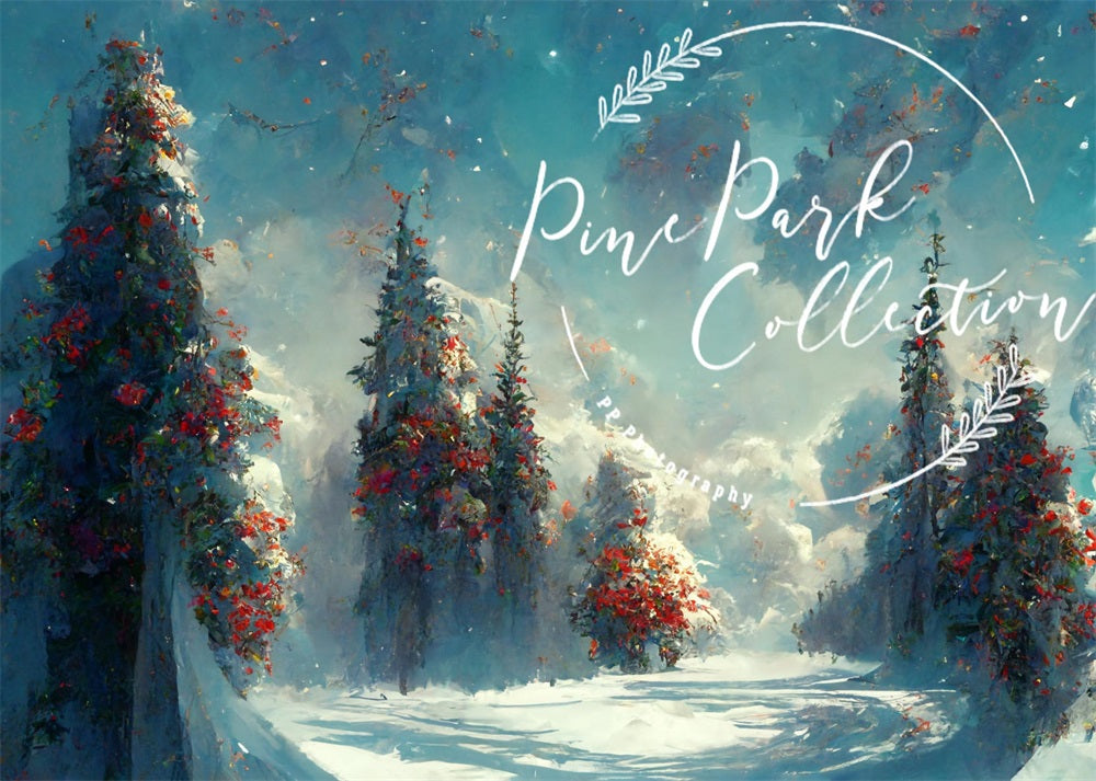 Kate Blue Winter Wonderland Backdrop Designed By Pine Park Collection -UK